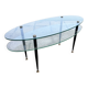 Vintage glass and brass coffee table – Edoardo Paoli style – 1950s/60s