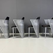 Chaises de salle à manger en métal postmodernes, années 1980