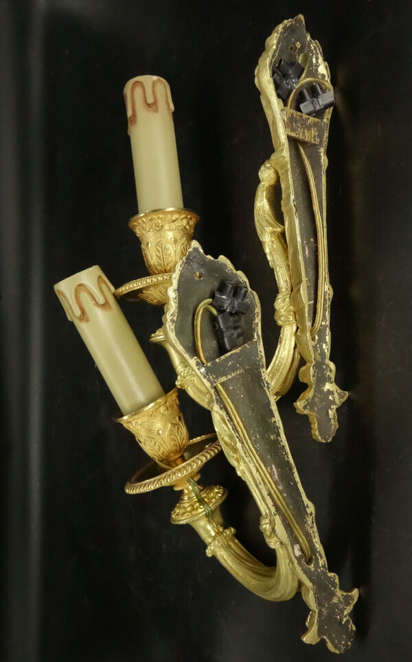 Pair of Louis XVI style sconces of the nineteenth