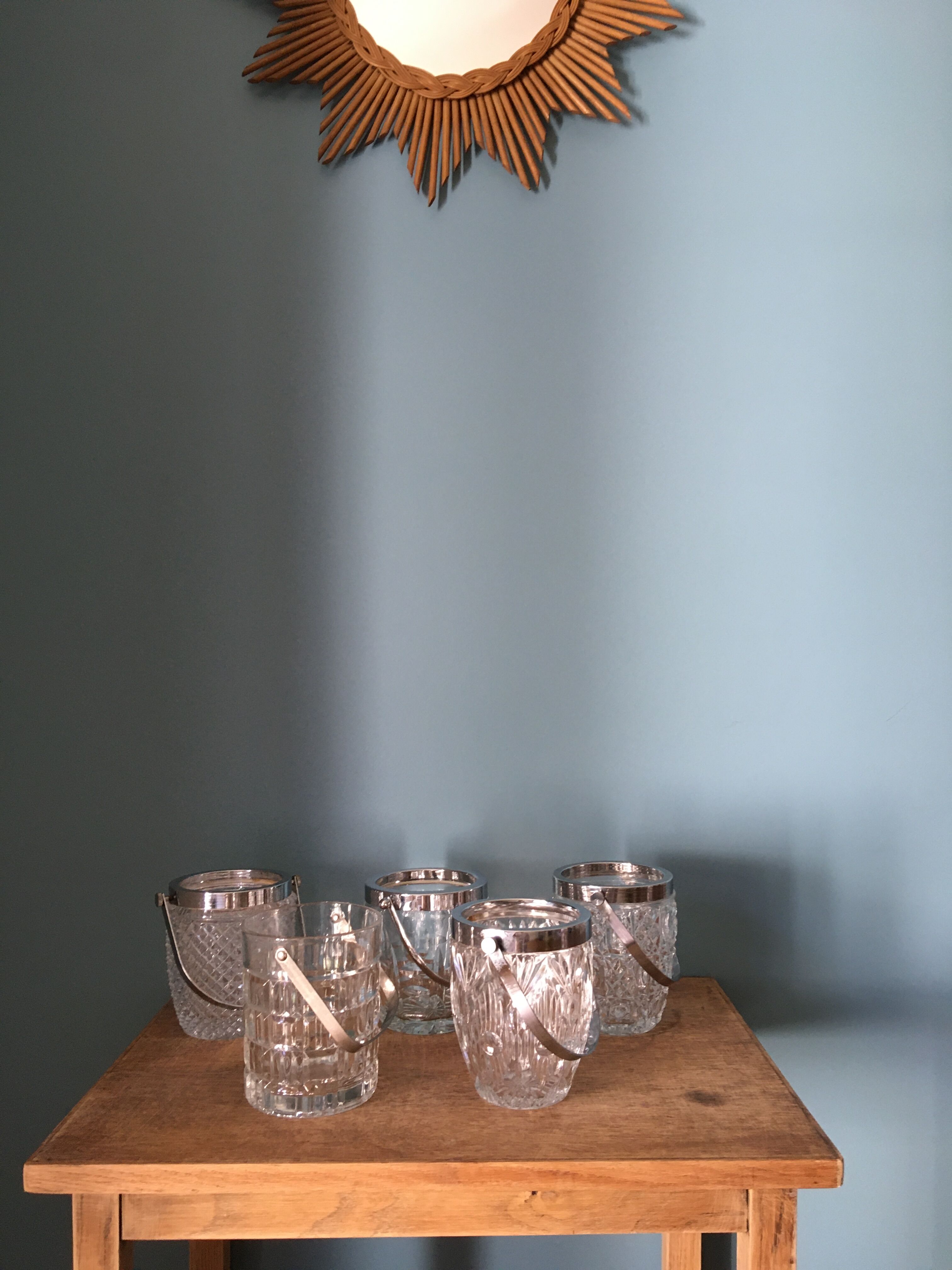 Chiseled glass ice bucket