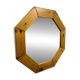 Large octagonal pine mirror, Scandinavian, 1980.