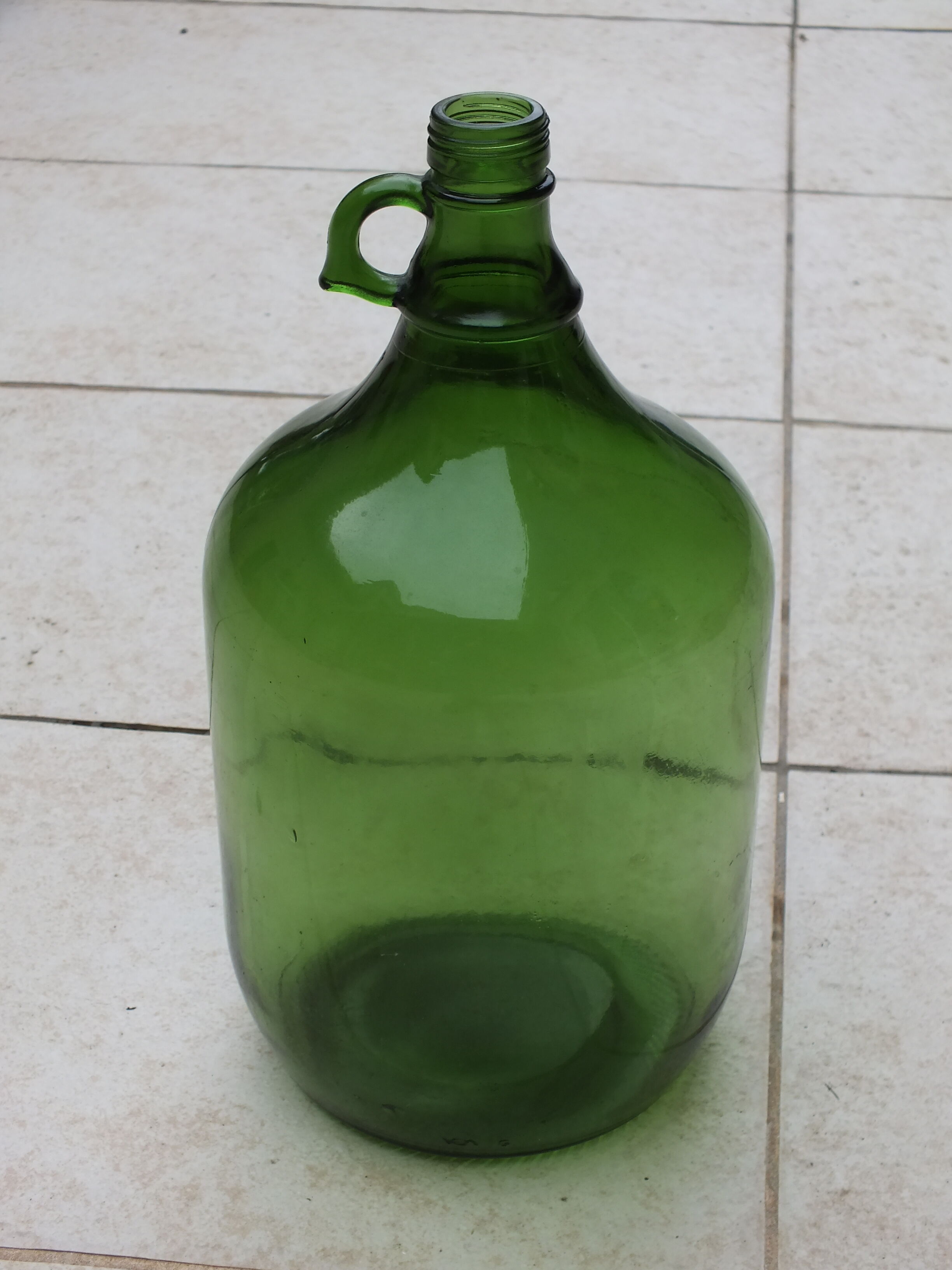Old green glass bottle 5L