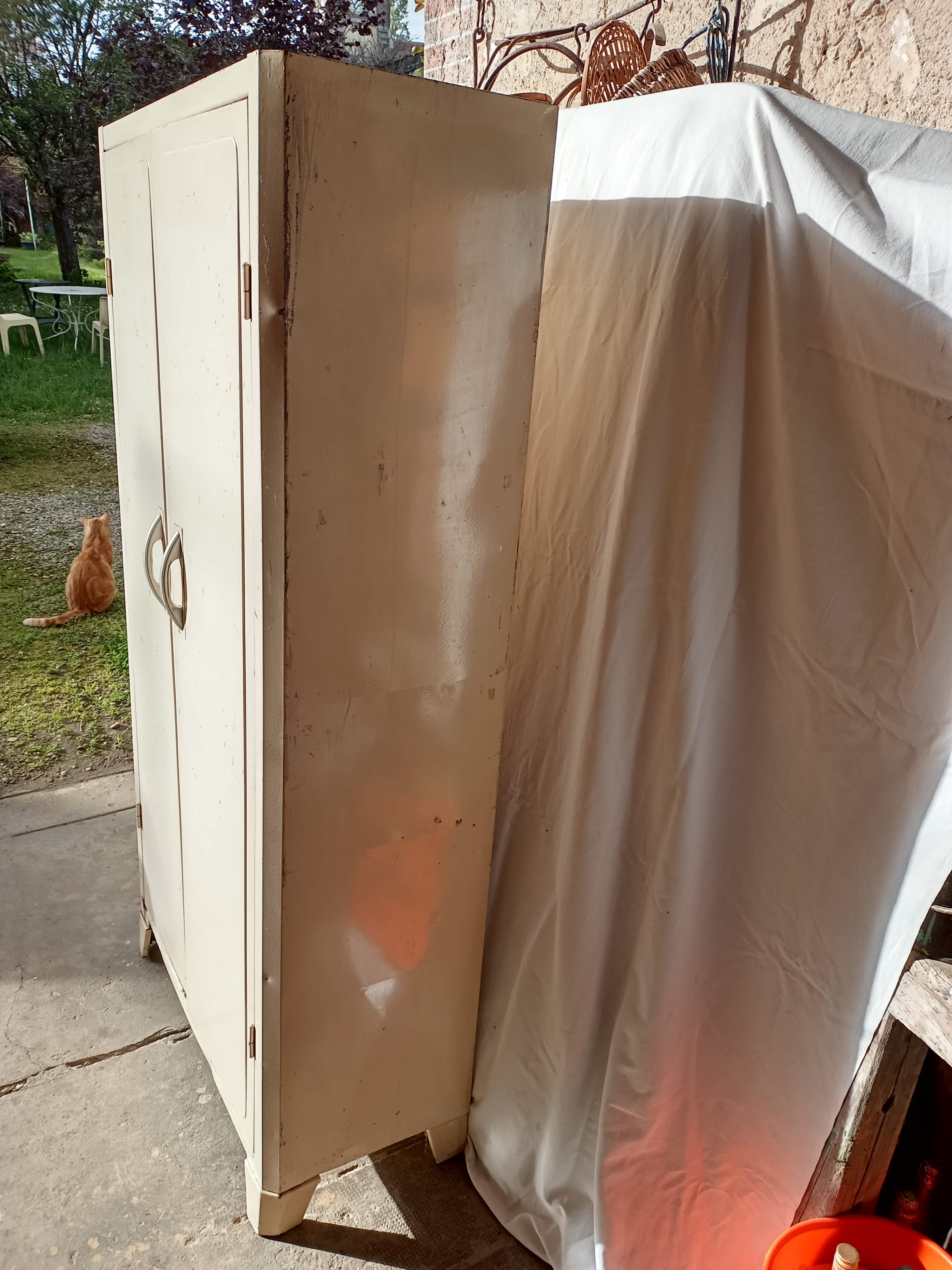 Two-door metal cabinet art deco