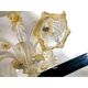 Venetian Murano-Style Glass Chandelier in Transparent and Gold with Flowers