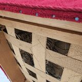 1960s, Danish relax armchair, original condition, red cotton/wool, oak wood.