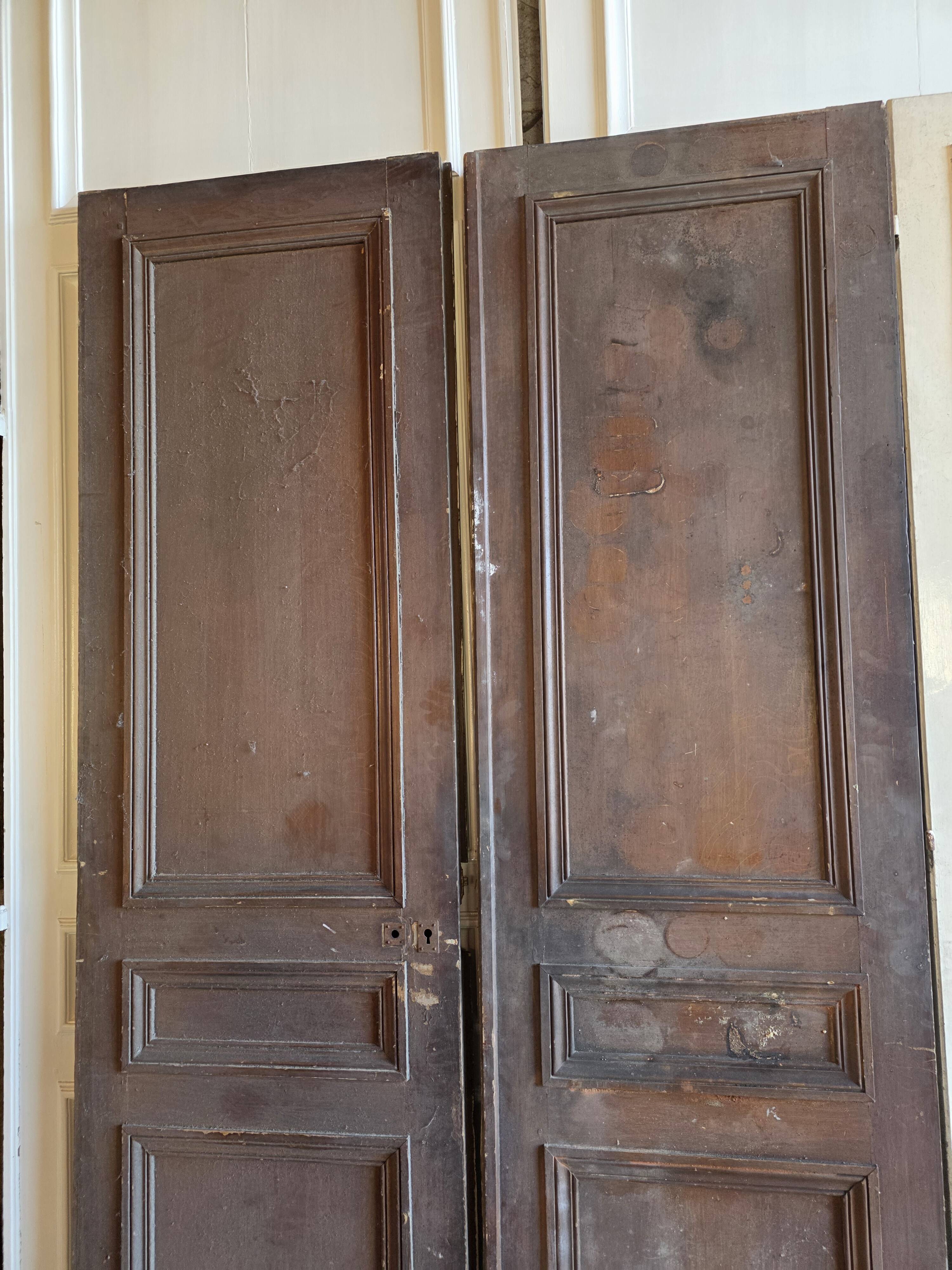 3 paires de portes de séparation du XIXème s.