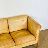Vintage Scandinavian leather sofa Stoby 1960