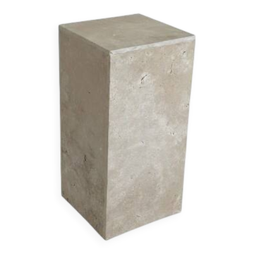 Table d’appoint, colonne en travertin