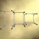 Set of nesting tables in chrome metal and smoked glass – 1970s design furniture