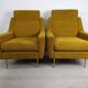 Fauteuils en velours moutarde, 1960