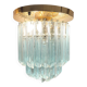 Lampe de plafond striée Murano, années 1980