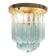 Lampe de plafond striée Murano, années 1980