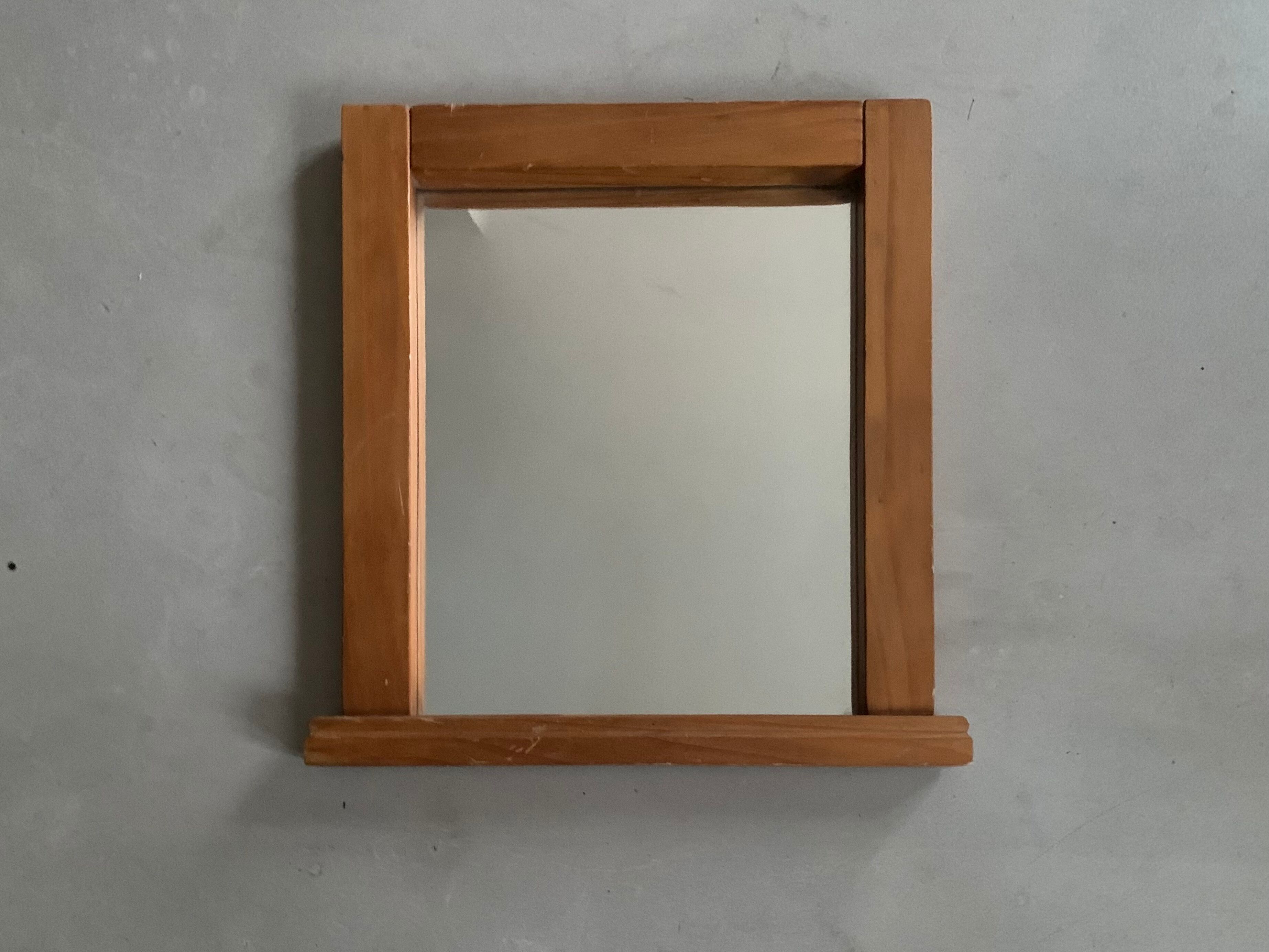 Vintage mirror 80s wood