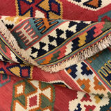 Handwoven persian rug, handwoven wool kilim area rug 123x206cm