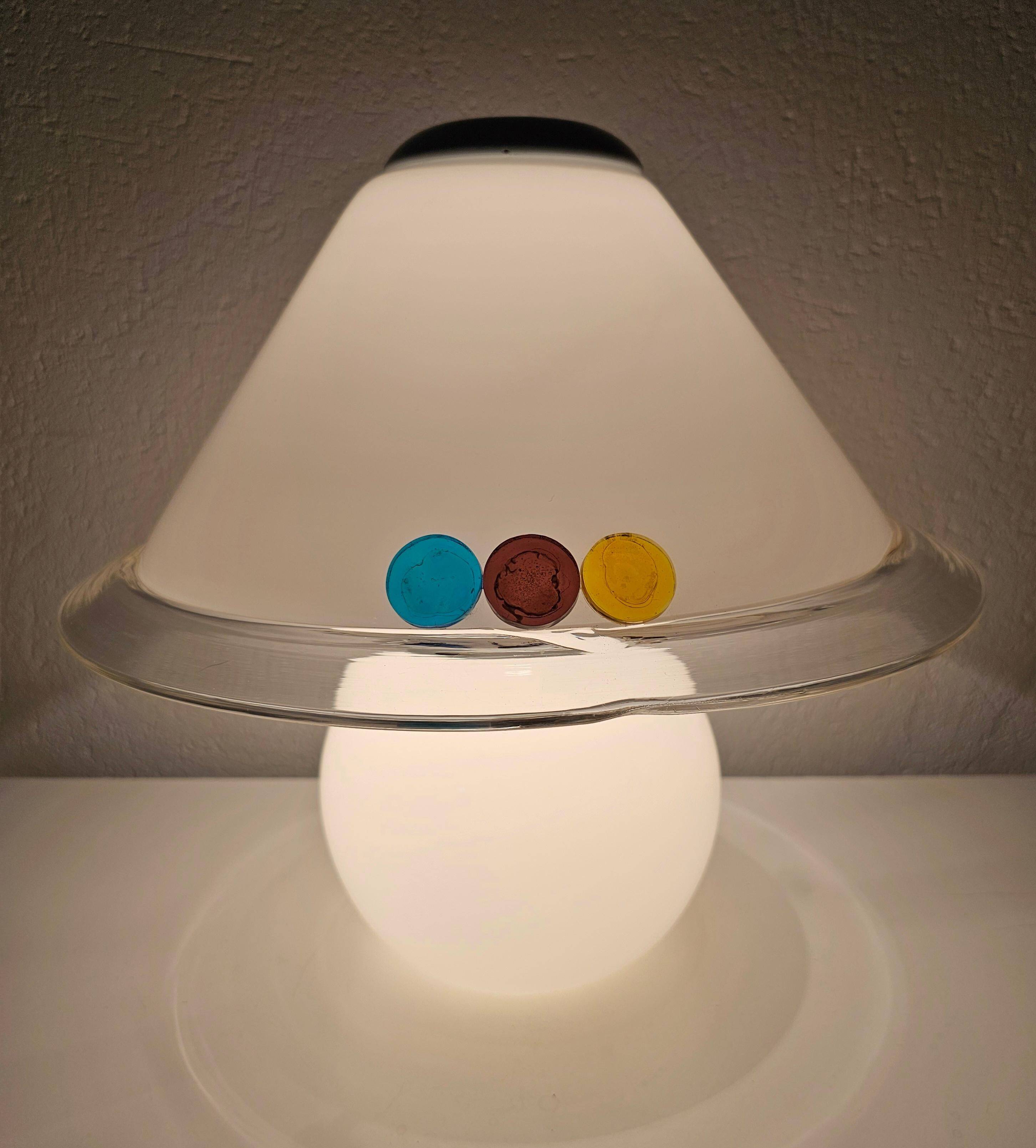 Murano glass table lamp in mushroom shape, Mid Century Modern, 1970s