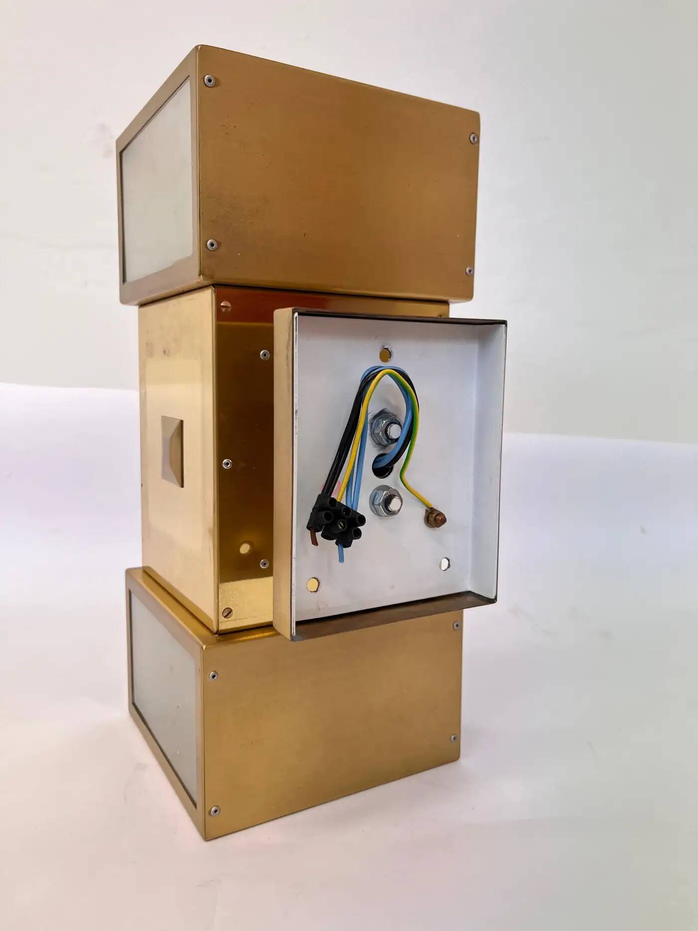 Applique murale ou plafonnier XXL en laiton, design années 1980 / Tchécoslovaquie