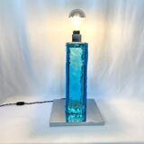 Large blue and chrome murano lamp, 1960s. Italy