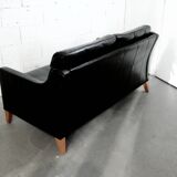 2-seater Scandinavian leather sofa 1970s