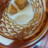 7 amber vintage pernod glasses