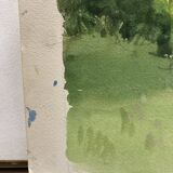 Vintage turret watercolor signed