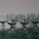 7 grands verres à vin soufflés vert d'eau