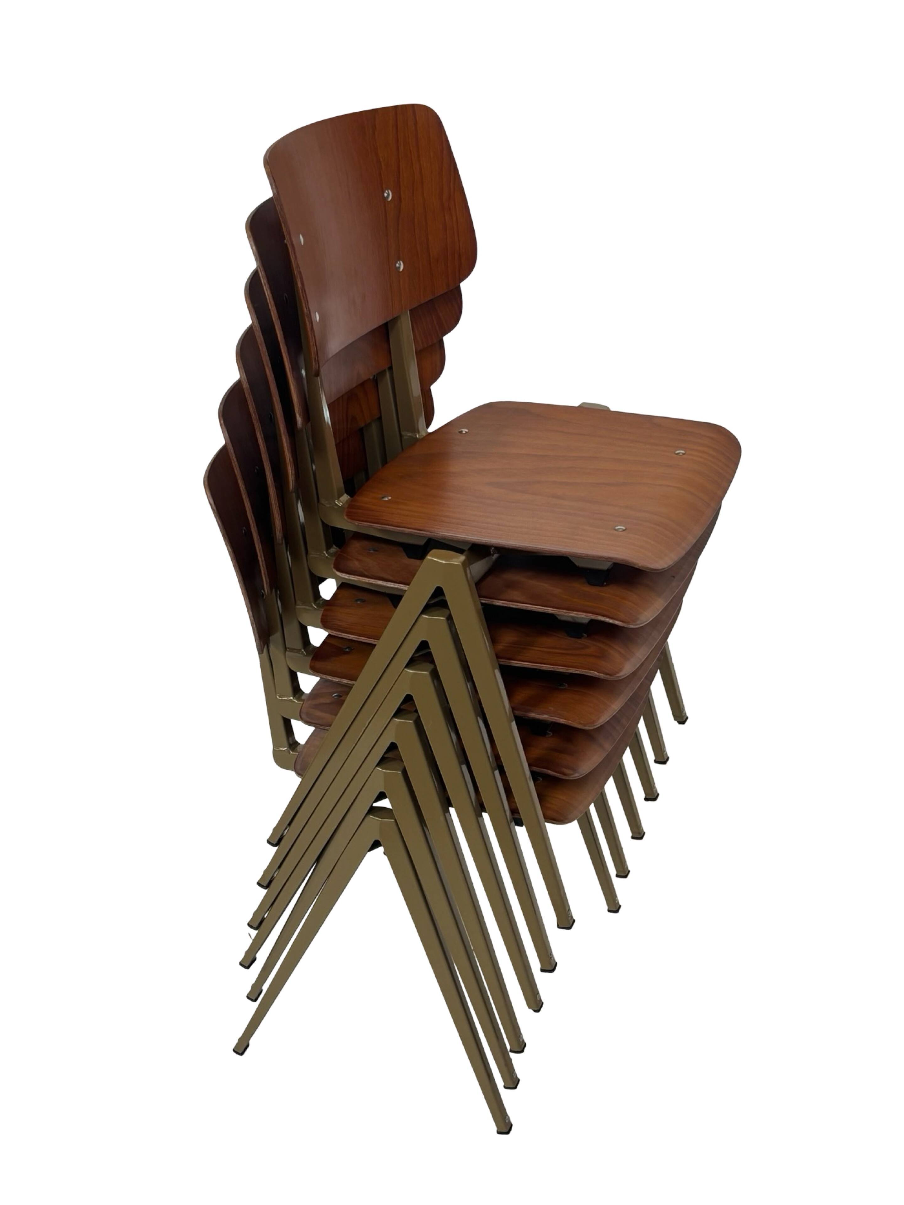 Chaise d'école Galvanitas S16 Chaise de salle à manger Design nacre dorée