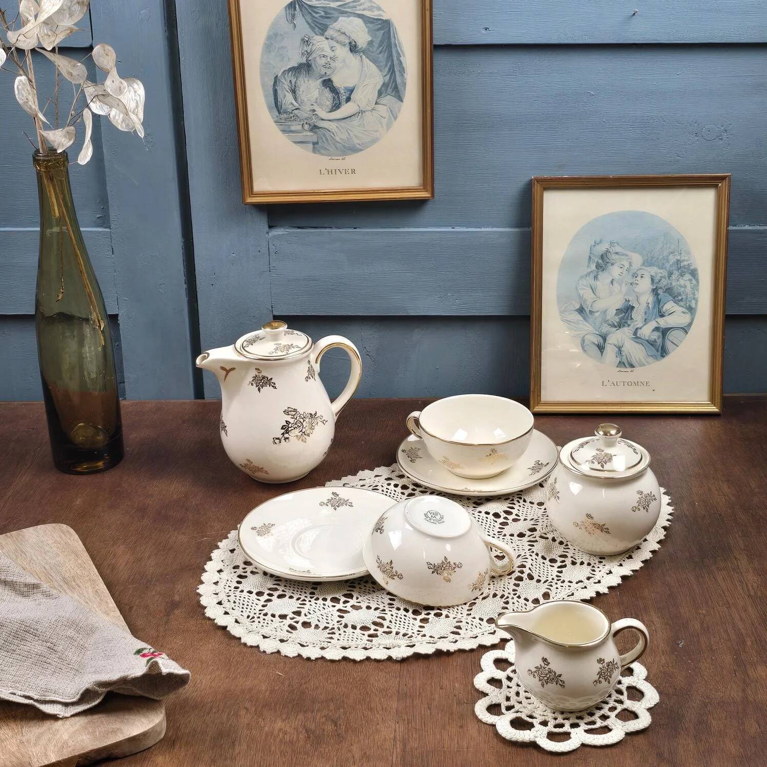 Service à thé crème & or – Villeroy & Boch Mettlach