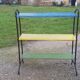 Vintage floor furniture perforated iron and metal