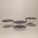 3-plate swivel coffee table in 1970s glass and chrome