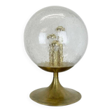 Large Hollywood Regency brass globe table lamp, Italy 1970s