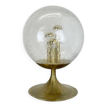 Grande lampe de table globe en laiton, Italie, années 1970