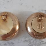 Duo of solid brass ashtrays 50s