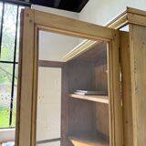 Glass cabinet or display case in pine 1950