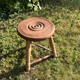 Wooden tripod stool with ball legs