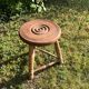 Wooden tripod stool with ball legs