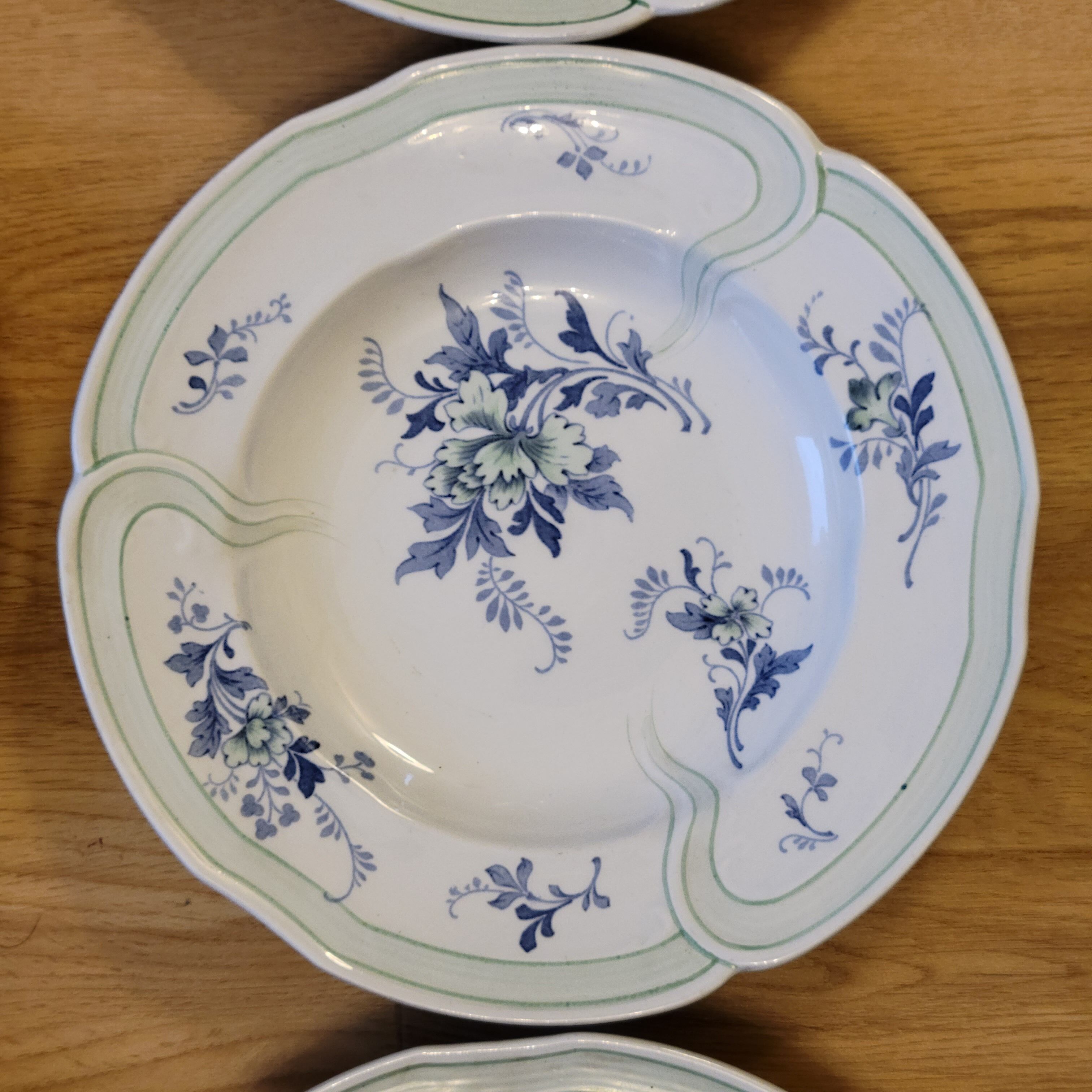 9 old K&G Lunéville hollow plates Regency model