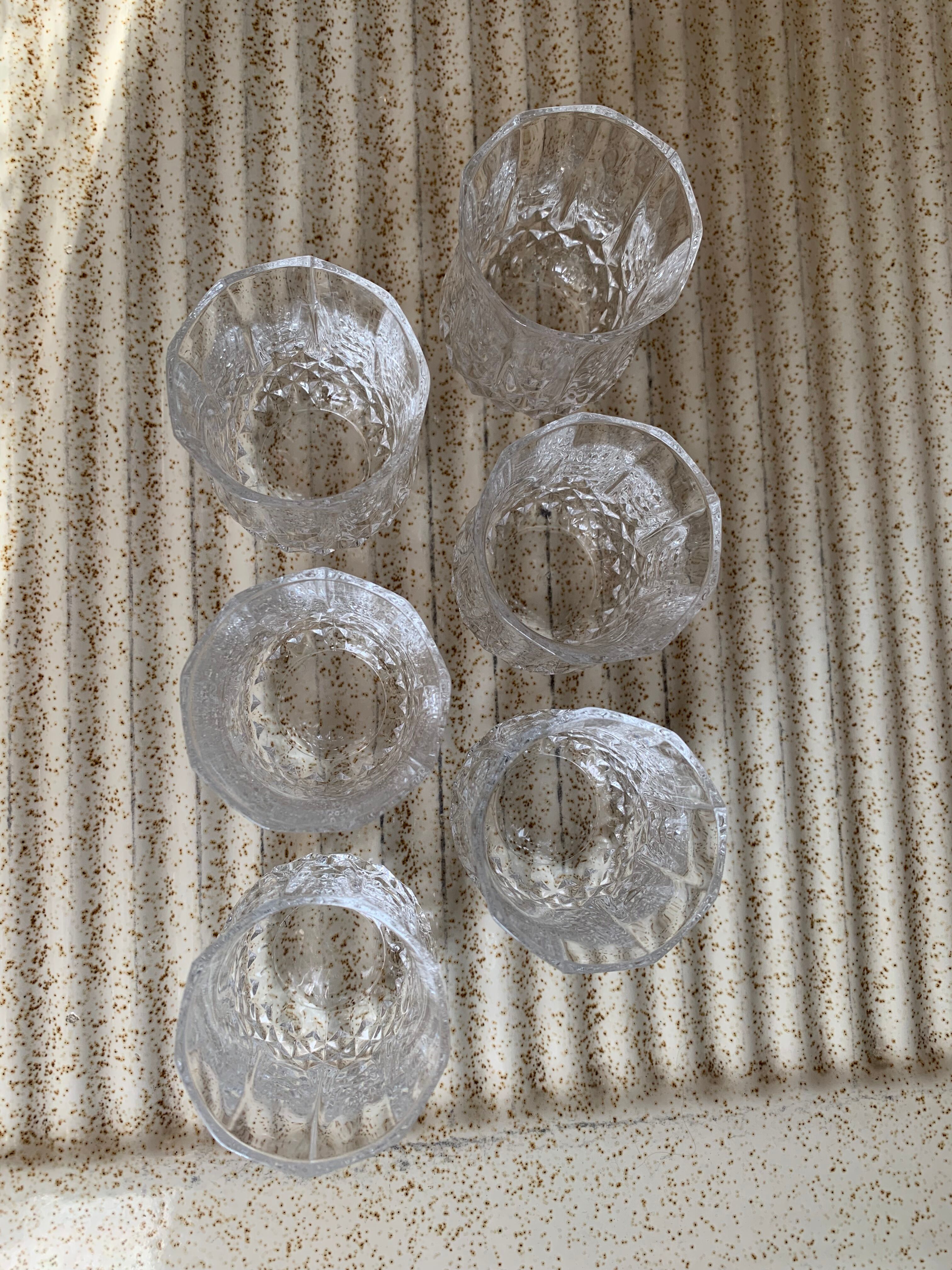 Set of 6 crystal whiskey glasses