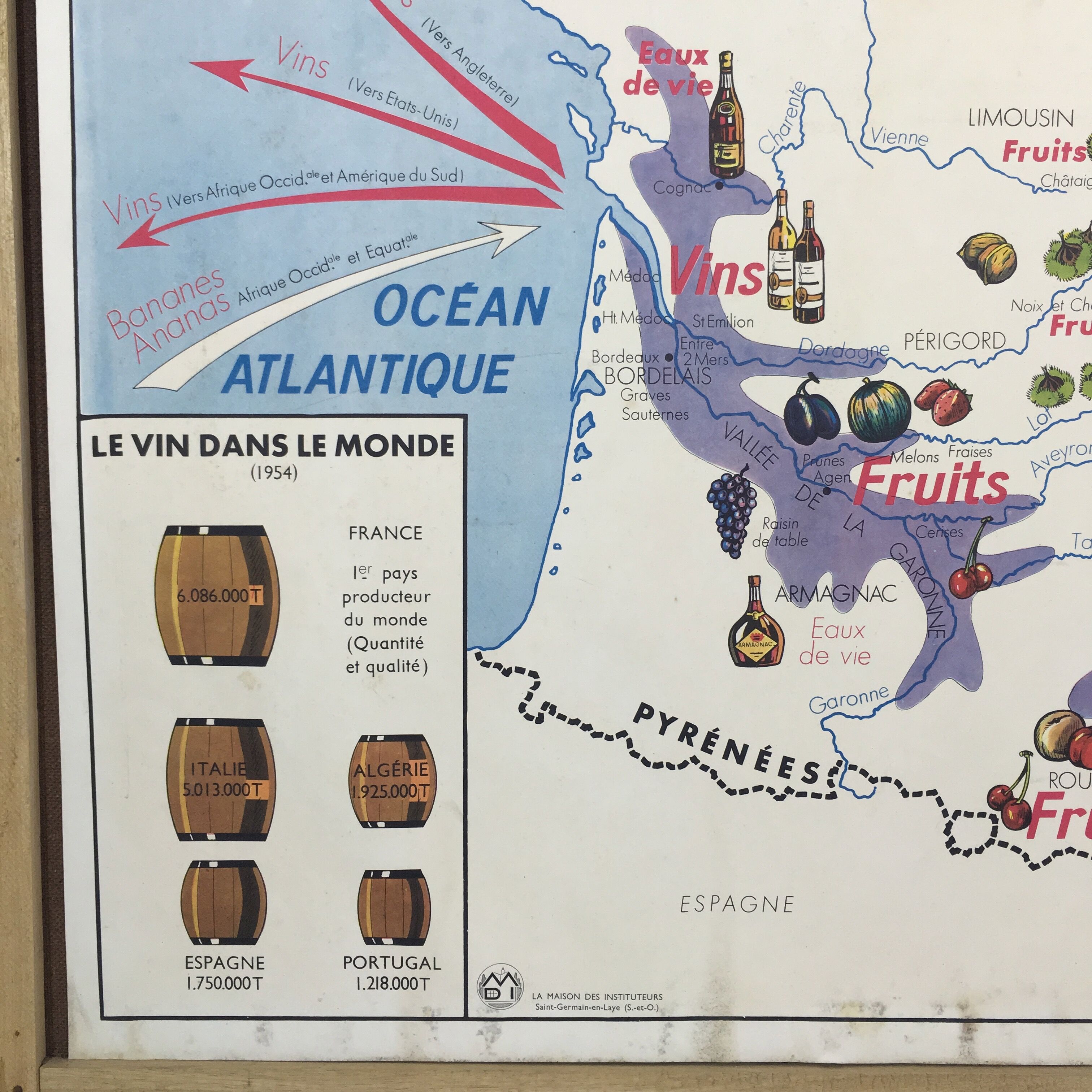 La Seine geographical school poster double sided