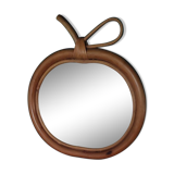 Vintage apple rattan mirror