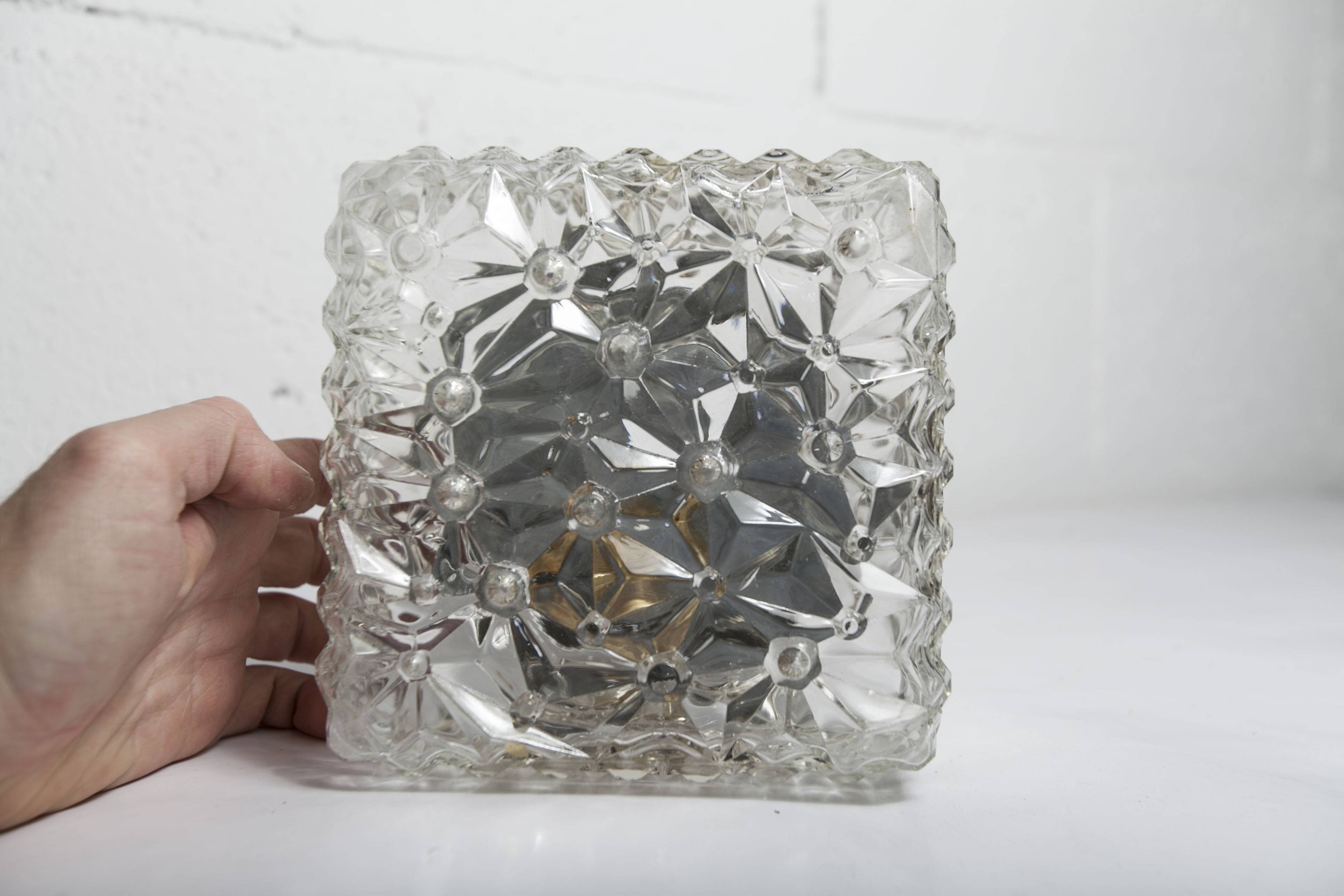 Square ceiling or wall light 1970 space age