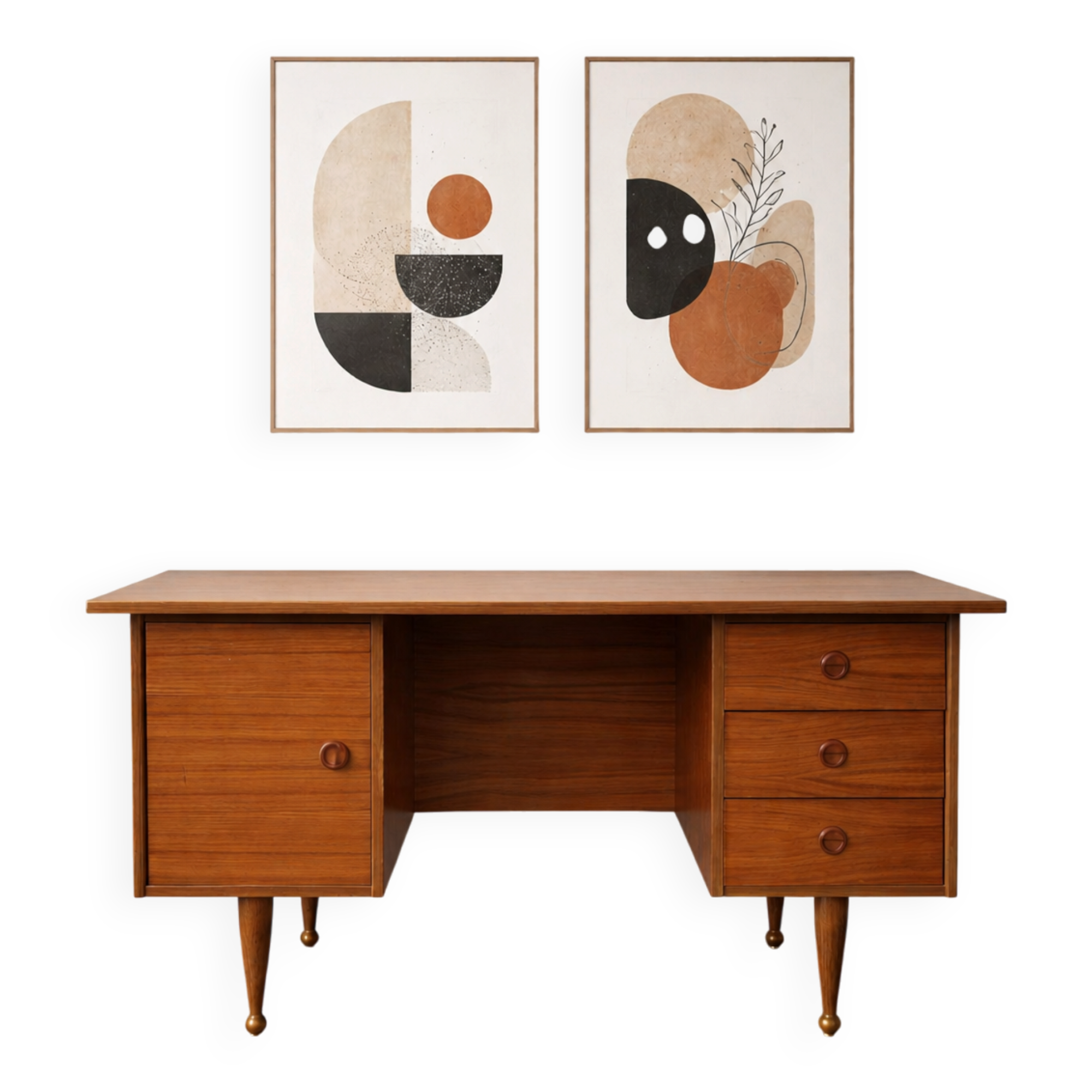 Bureau vintage placage teck