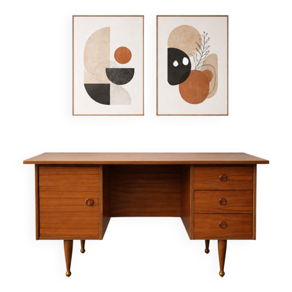 Bureau vintage placage teck