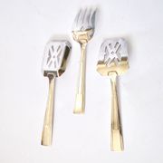 Lot de 3 couverts à mignardise dessert en argenterie moderniste 1950 RENEKA