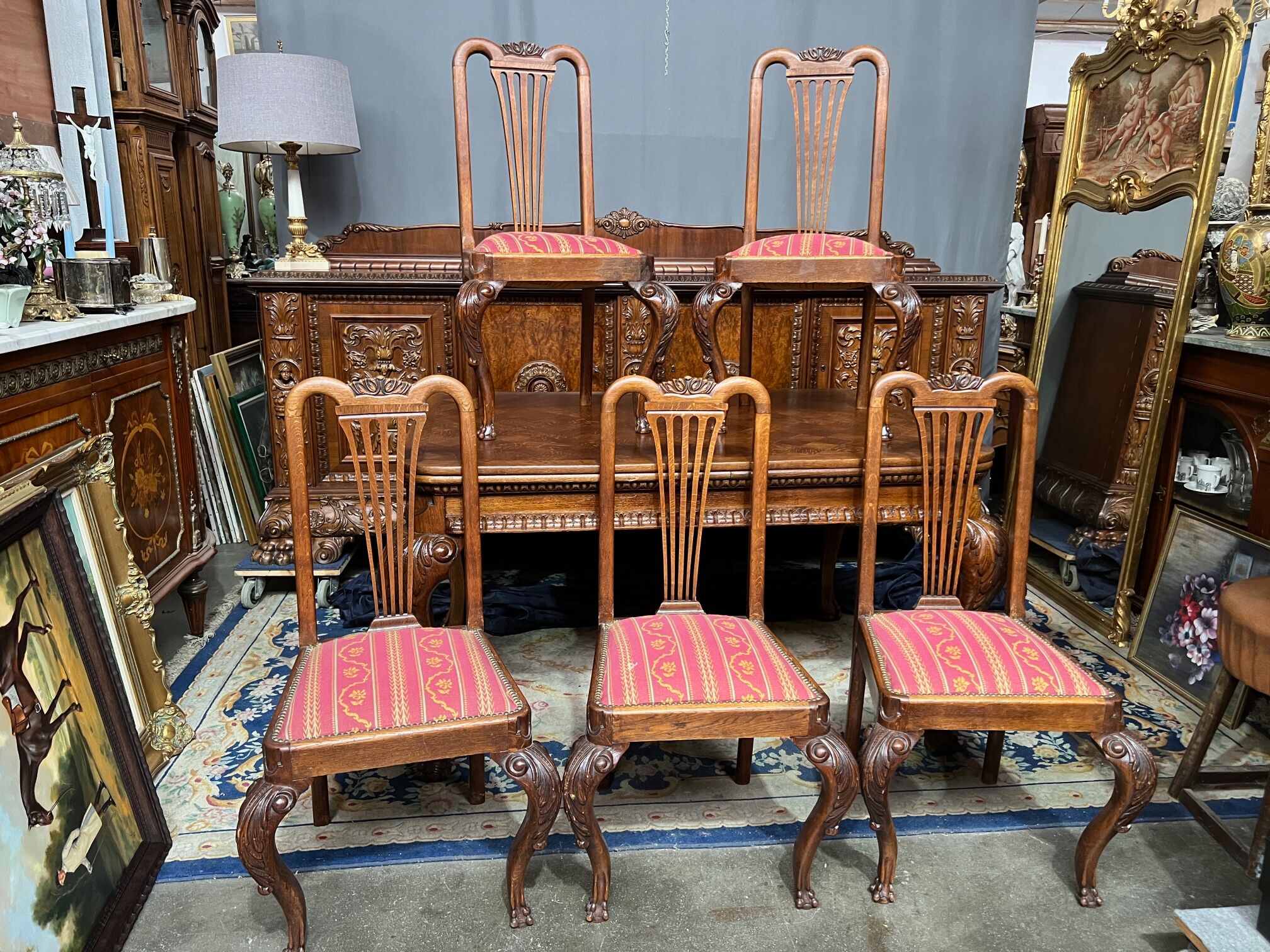 Ensemble - 5 chaises style Chippendale.