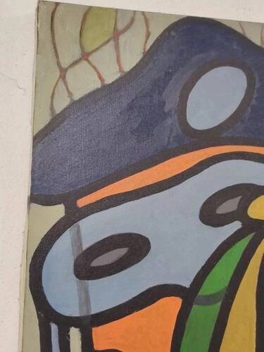 Oil painting on canvas "mask" franco prayer (1924) 50 x 60 cm
