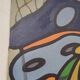 Oil painting on canvas "mask" franco prayer (1924) 50 x 60 cm