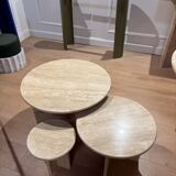 Trio of Nesting Coffee Tables x 100% Roman Travertine