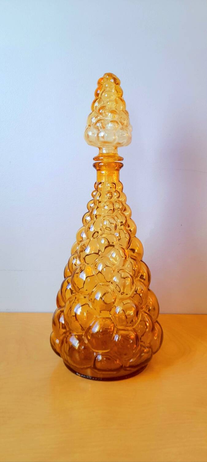 Amber Empoli glass carafe 70s