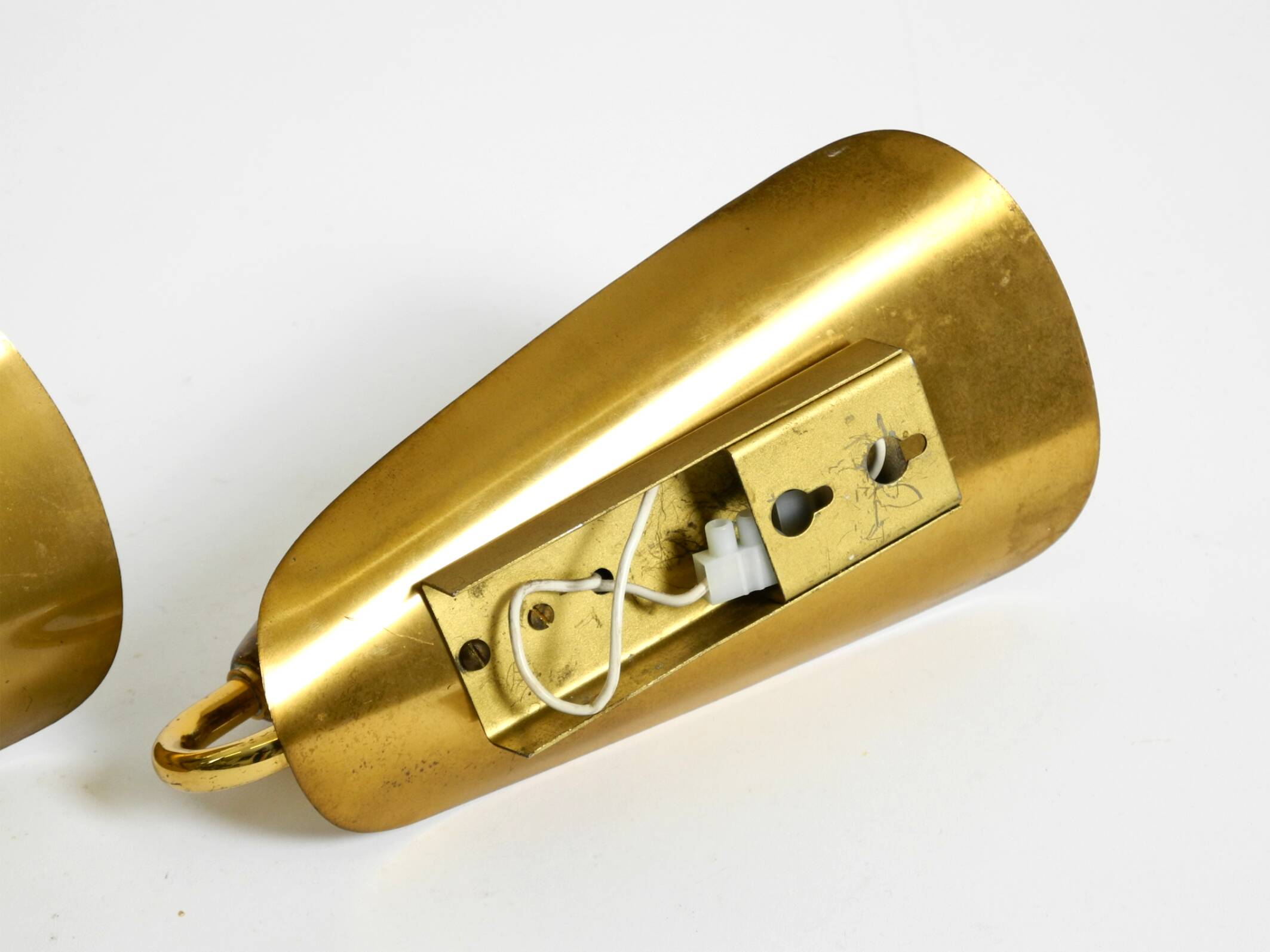 Two enchanting original Swedish Mid Century Modern brass wall lamps