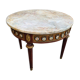 Louis XVI mahogany coffee table and porcelain decoration